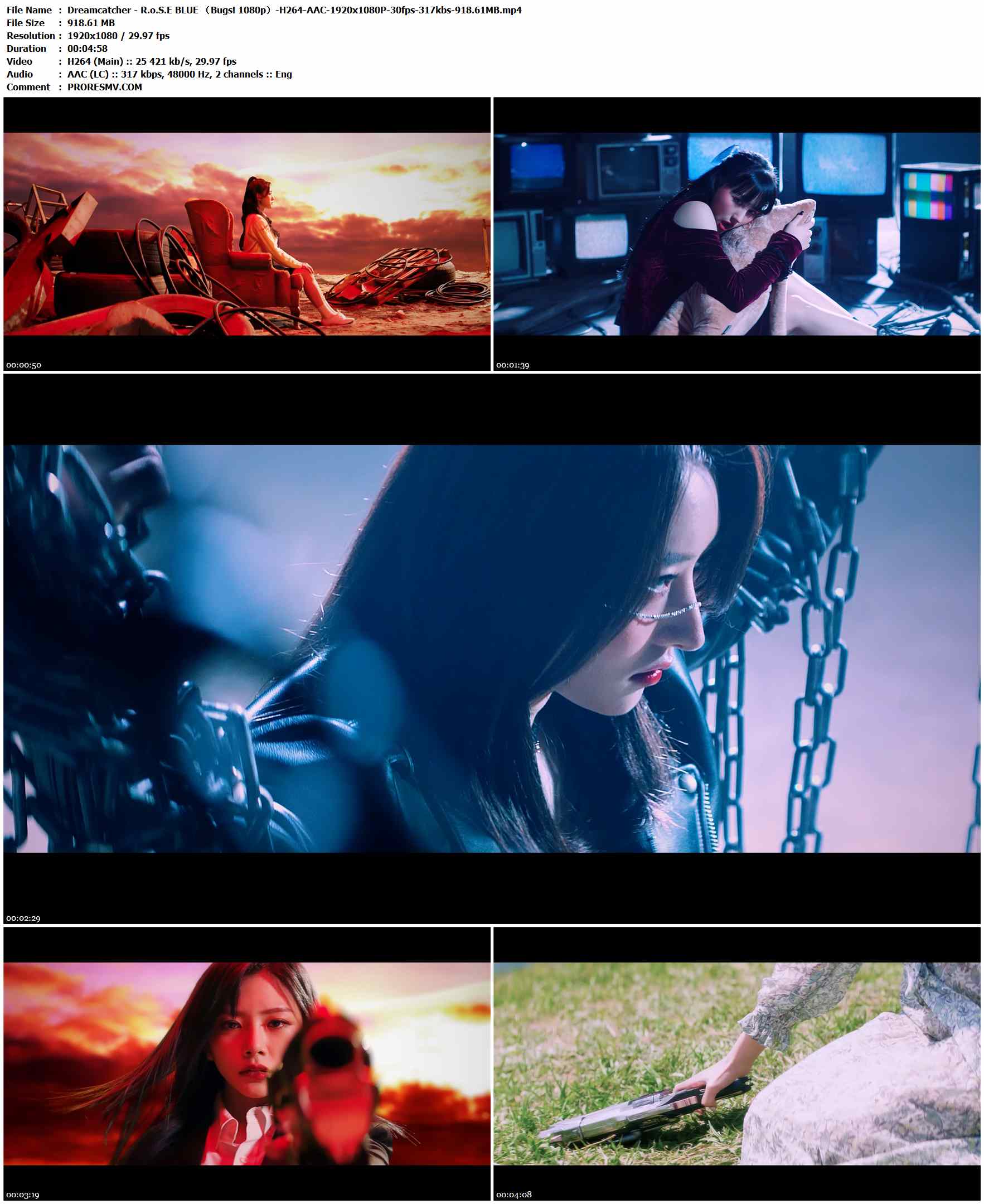 Dreamcatcher - R.o.S.E BLUE （Bugs! 1080p）-H264-AAC-1920x1080P-30fps-317kbs-918.61MB官方MV_高清MV